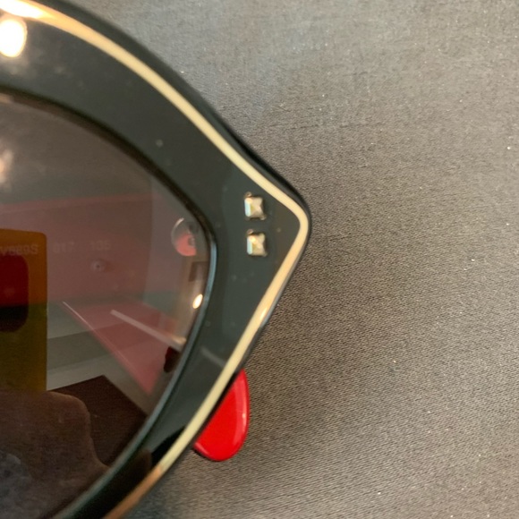 Valentino Cat-Eye Sunglasses Red Black Gold w Case main image 14
